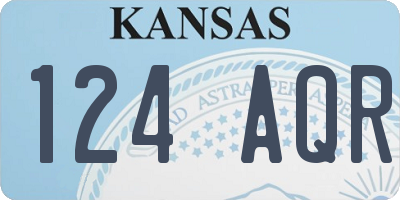 KS license plate 124AQR