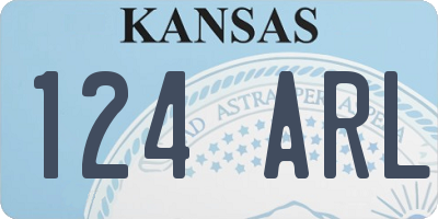 KS license plate 124ARL