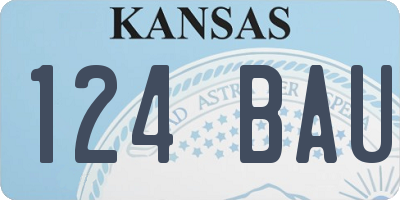 KS license plate 124BAU