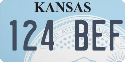KS license plate 124BEF
