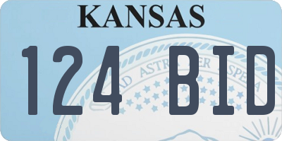 KS license plate 124BID