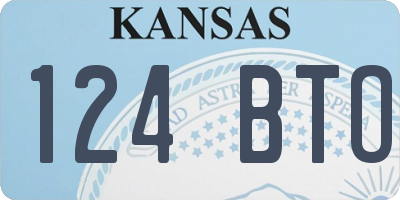 KS license plate 124BTO
