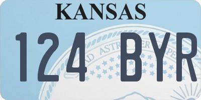 KS license plate 124BYR