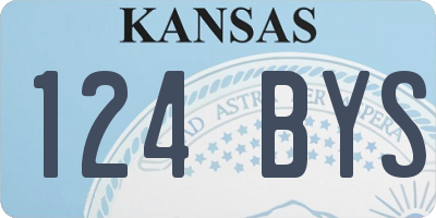 KS license plate 124BYS