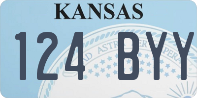 KS license plate 124BYY