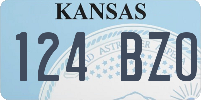KS license plate 124BZO