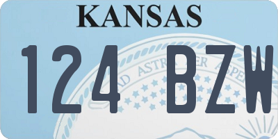 KS license plate 124BZW