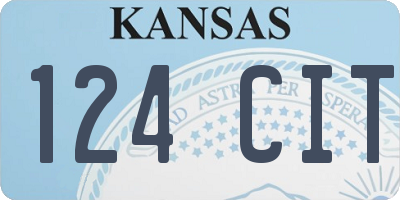 KS license plate 124CIT
