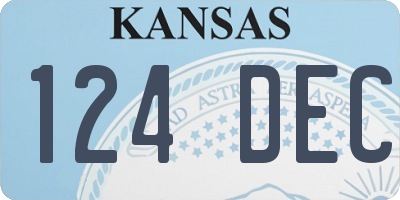 KS license plate 124DEC