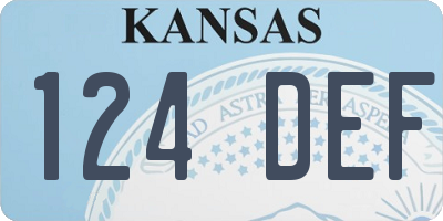 KS license plate 124DEF