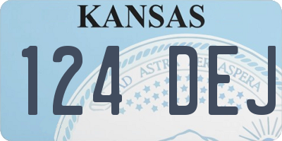 KS license plate 124DEJ