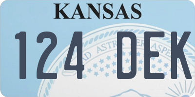 KS license plate 124DEK