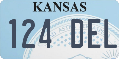 KS license plate 124DEL