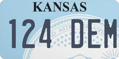 KS license plate 124DEM