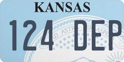 KS license plate 124DEP