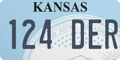 KS license plate 124DER