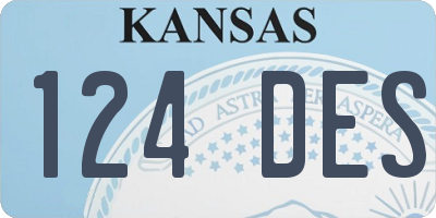 KS license plate 124DES