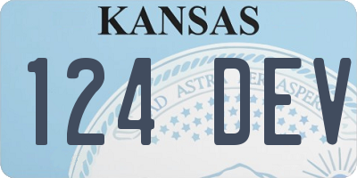 KS license plate 124DEV