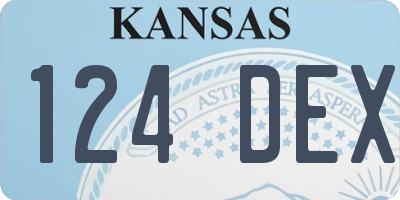 KS license plate 124DEX
