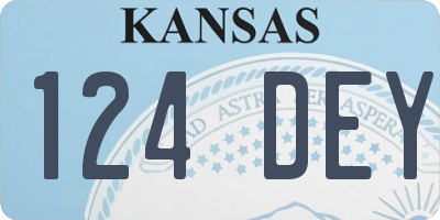 KS license plate 124DEY