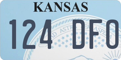KS license plate 124DFO