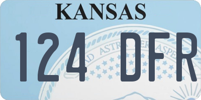 KS license plate 124DFR