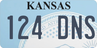 KS license plate 124DNS