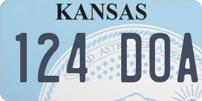 KS license plate 124DOA