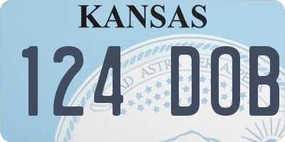 KS license plate 124DOB