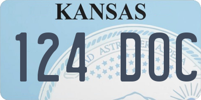 KS license plate 124DOC