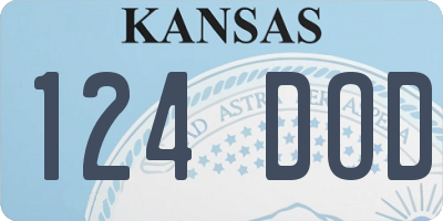 KS license plate 124DOD