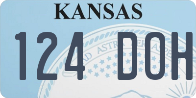 KS license plate 124DOH