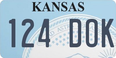 KS license plate 124DOK