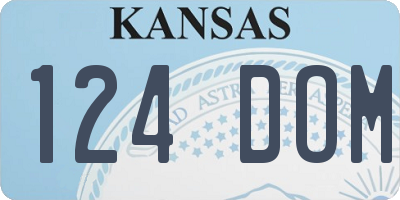 KS license plate 124DOM