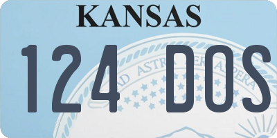 KS license plate 124DOS