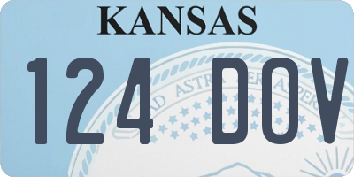 KS license plate 124DOV