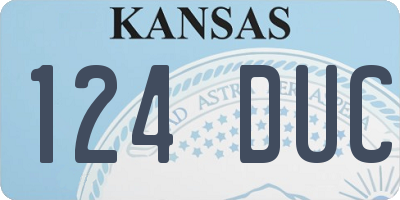 KS license plate 124DUC