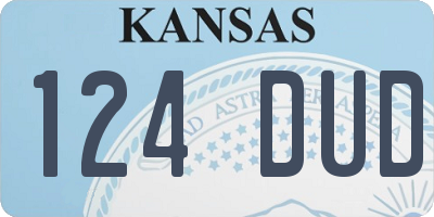 KS license plate 124DUD
