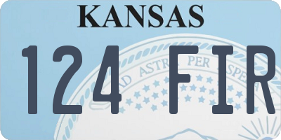 KS license plate 124FIR