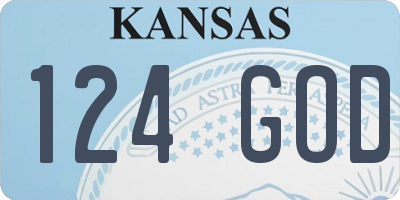 KS license plate 124GOD