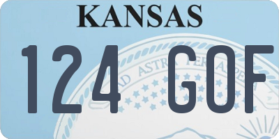 KS license plate 124GOF