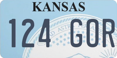 KS license plate 124GOR