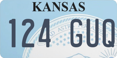 KS license plate 124GUQ