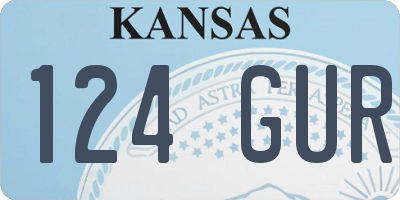 KS license plate 124GUR