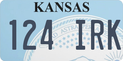 KS license plate 124IRK