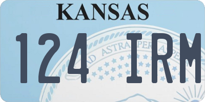KS license plate 124IRM
