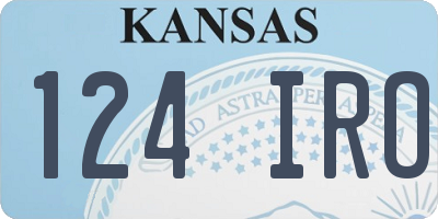 KS license plate 124IRO