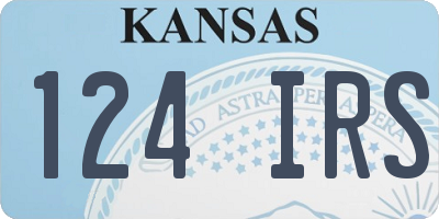 KS license plate 124IRS