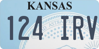 KS license plate 124IRV