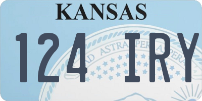 KS license plate 124IRY